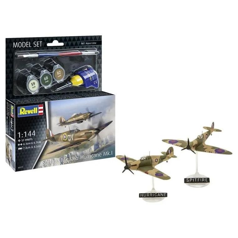 Revell, Model Set, Spitfire Mk.Ia & Hurricane Mk.I, model do sklejania