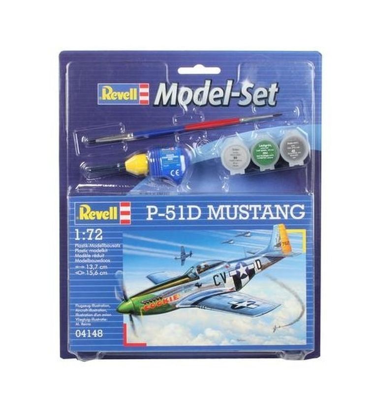 Revell, P-51 Mustang, zestaw modelarski z akcesoriami, 1:72