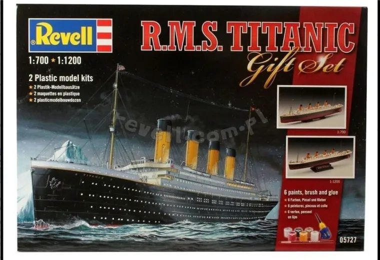 Revell, RMS Titanic, model do sklejania, zestaw, 1:700, 1:1200