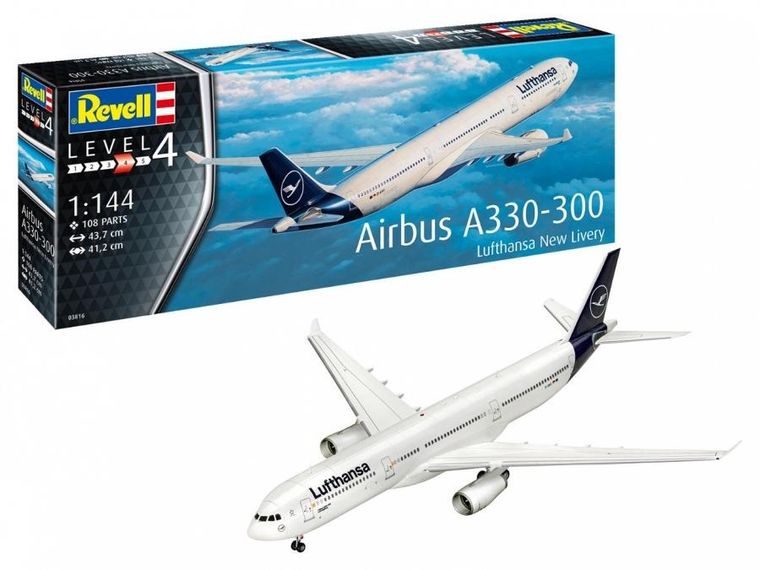 Revell, Samolot Airbus A330-300 Lufthansa, model do sklejania, 1:144