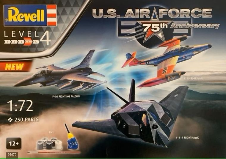Revell, samoloty US Air Force 75th, zestaw upominkowy, 1:72