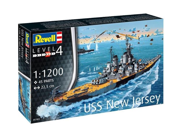 Revell, Starter Kit, Battleship USS New Jersey, model do składania z farbkami, 1:1200