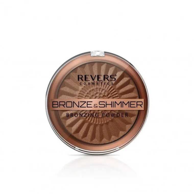 Revers, Bronze & Shimmer, puder brązująco - rozświetlający, nr 2, 9 g