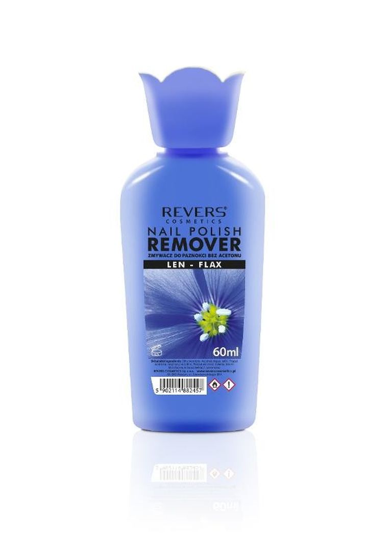 Revers, zmywacz do paznokci bez acetonu, len, 60 ml