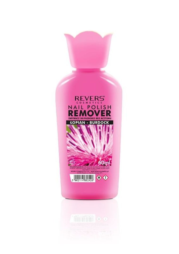 Revers, zmywacz do paznokci bez acetonu, łopian, 60 ml