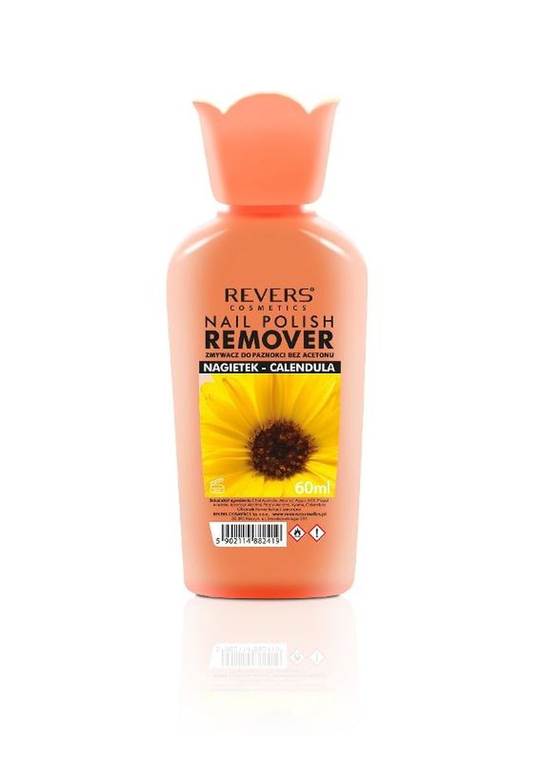 Revers, zmywacz do paznokci bez acetonu, nagietek, 60 ml