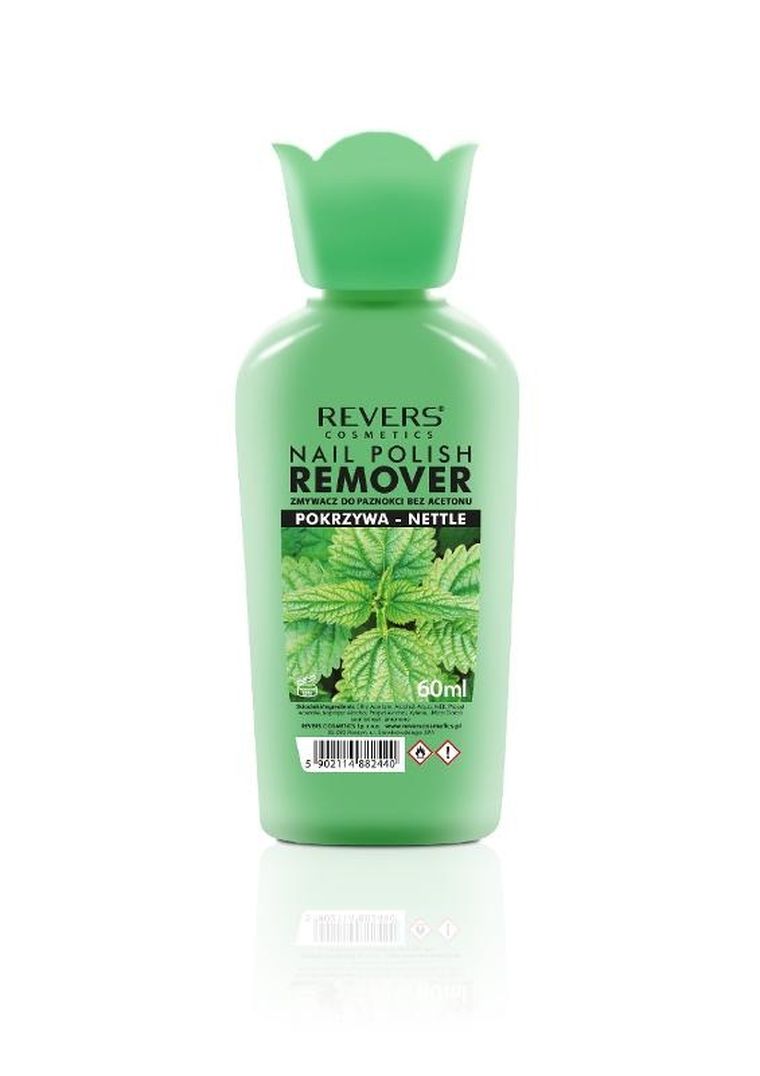 Revers, zmywacz do paznokci bez acetonu, pokrzywa, 60 ml
