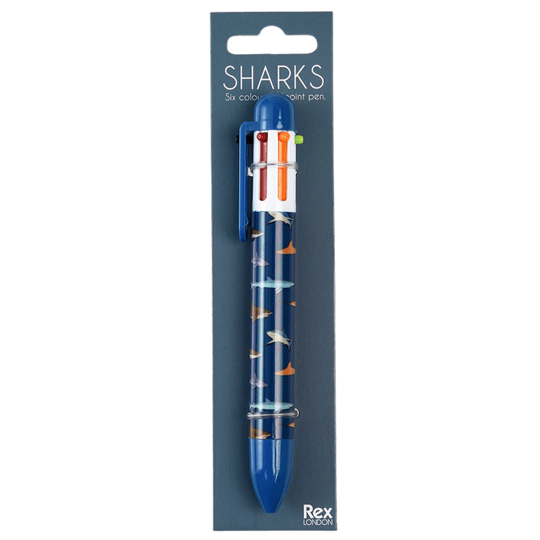 Rex London, długopis, rekiny, 6 kolorów
