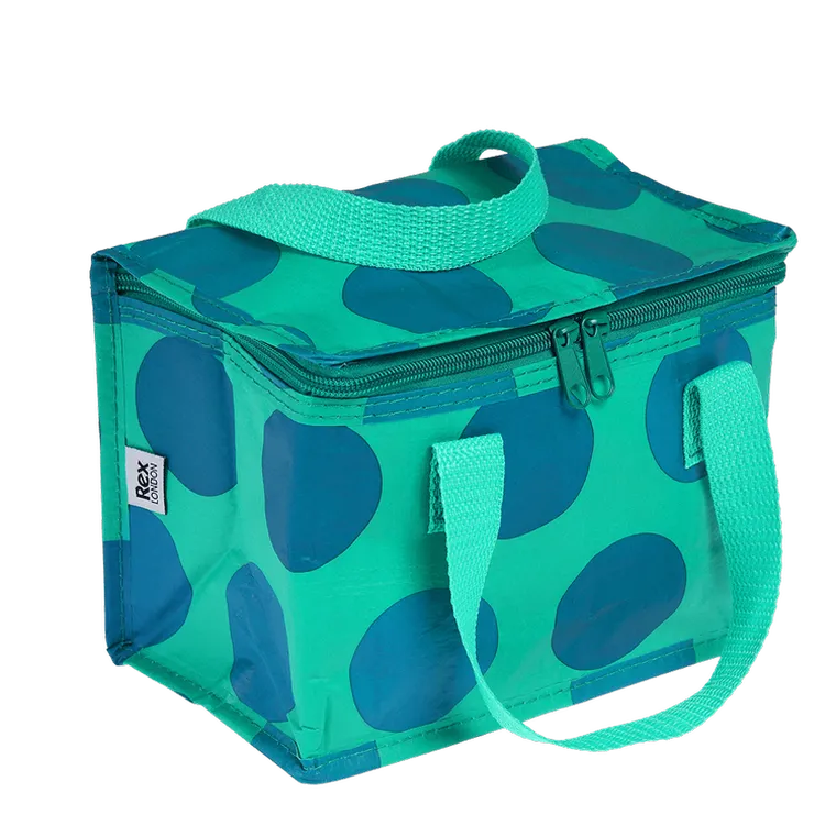 Rex London, torba termiczna na lunch, kropki, niebiesko-turkusowa