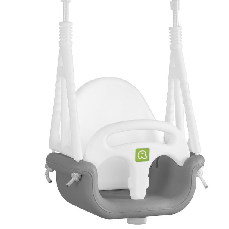 Ricokids, huśtawka kubełkowa, 3w1, szaro-biała