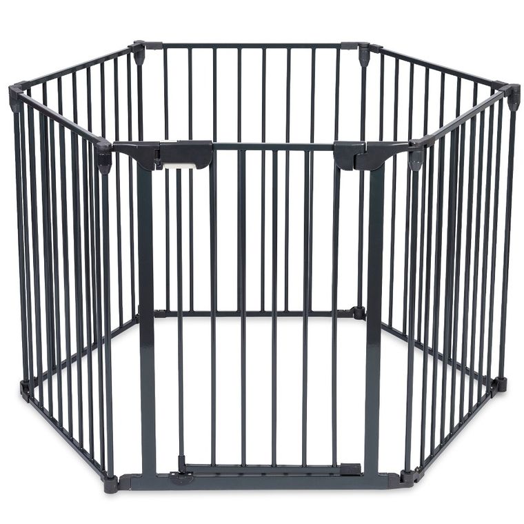 Ricokids, kojec dla dzieci, metalowy, 6-paneli, czarny