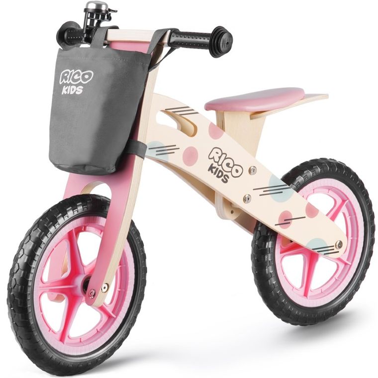 Ricokids, rowerek biegowy, 12 cali, drewniany