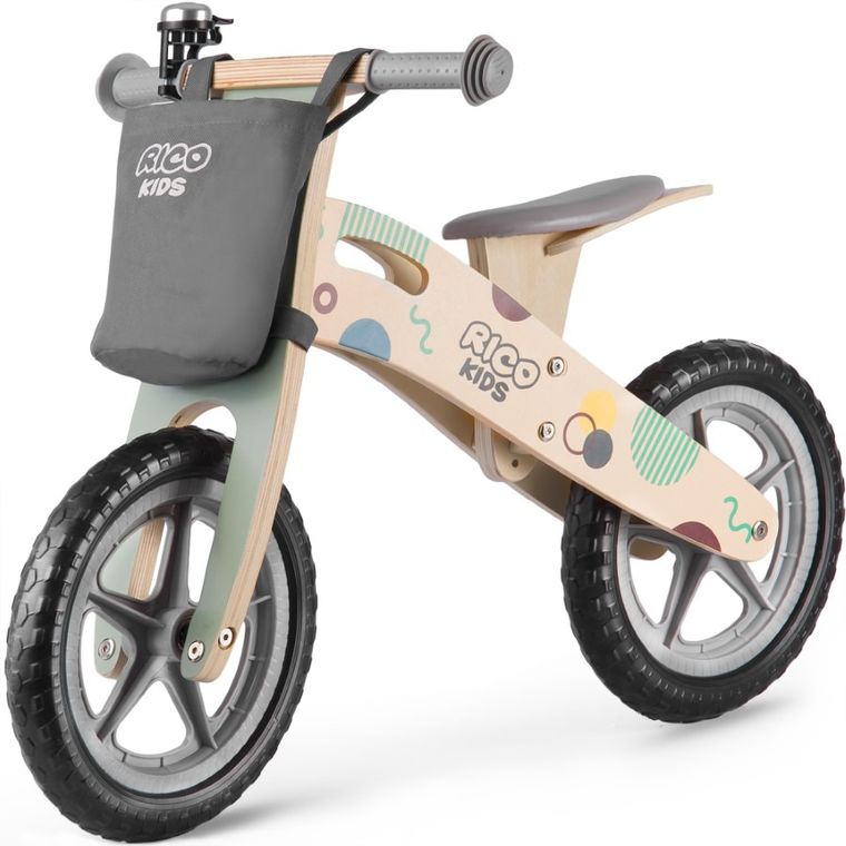 Ricokids, rowerek biegowy, 12 cali, drewniany
