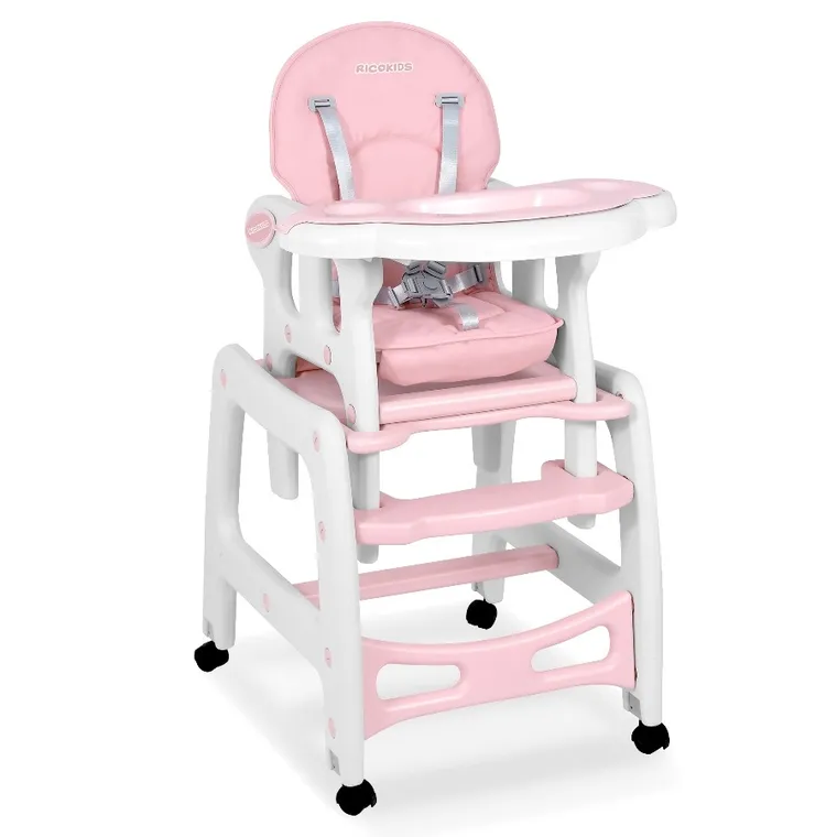 Ricokids, Sinco, krzesełko do karmienia, 5w1, różowe