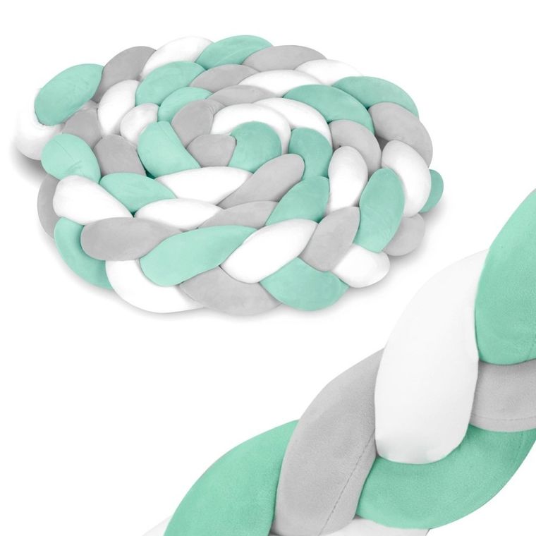 Ricokids, warkocz, ochraniacz do łóżeczka, miętowy, 3m