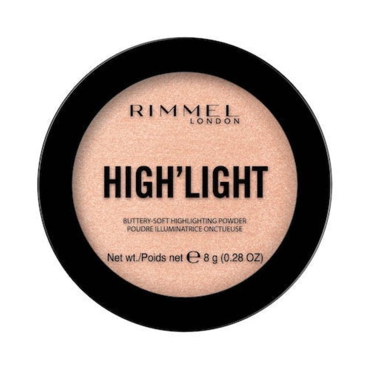 Rimmel, High'light Buttery-Soft Highlighting Powder, rozświetlacz do twarzy, 002 Candlelit, 8g