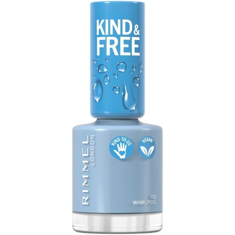 Rimmel, Kind & Free, wegański lakier do paznokci, 152 Tidal Wave Blue, 8 ml