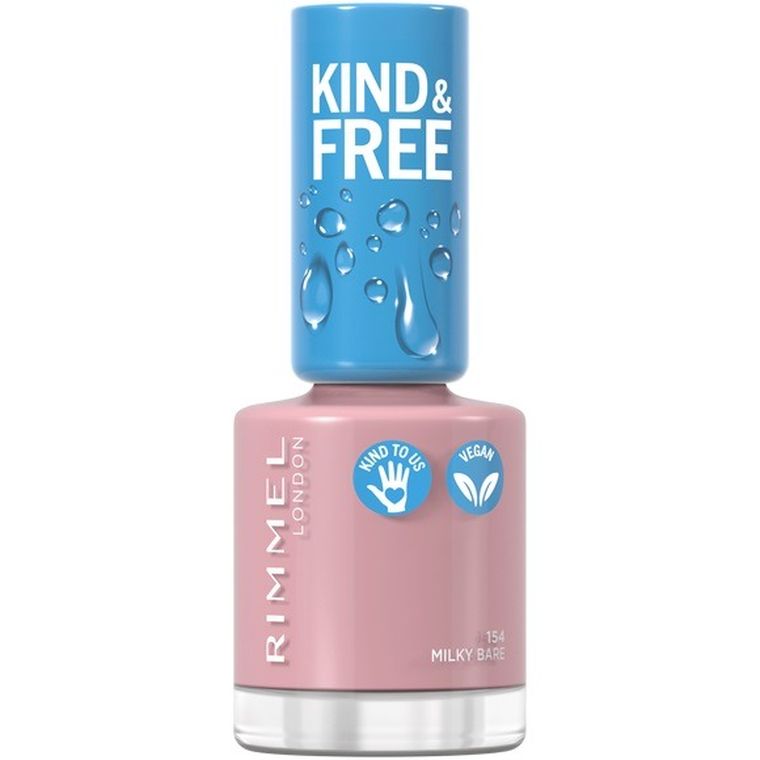 Rimmel, Kind & Free, wegański lakier do paznokci, 154 Milky Bare, 8 ml