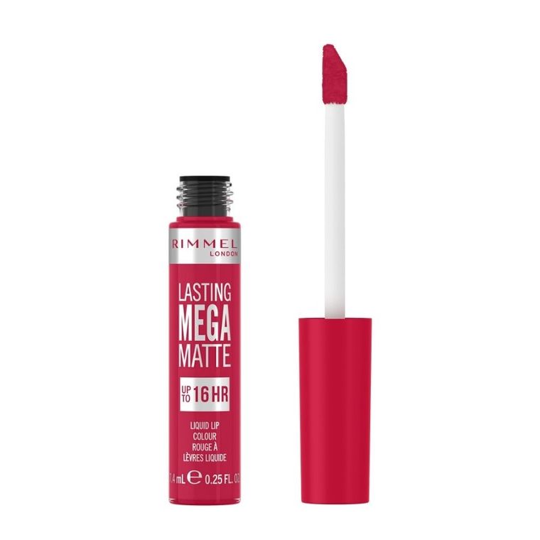 Rimmel, Lasting Mega Matte, długotrwała matowa pomadka w płynie do ust, nr 910, Fuchsia Flush, 7.4 ml
