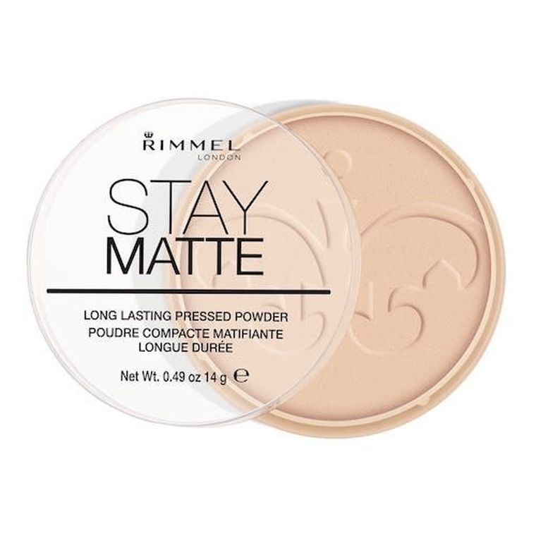Rimmel, puder prasowany, Stay Matte, 03 Peach Glow, 14 g