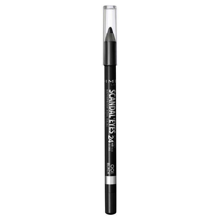 Rimmel, Scandal Eyes Waterproof Kohl Kajal, kredka do oczu 001, black, 1.3g