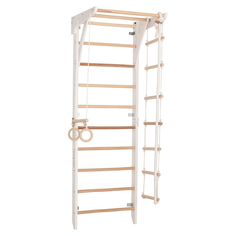 Rinagym, drewniana drabinka gimnastyczna, biały
