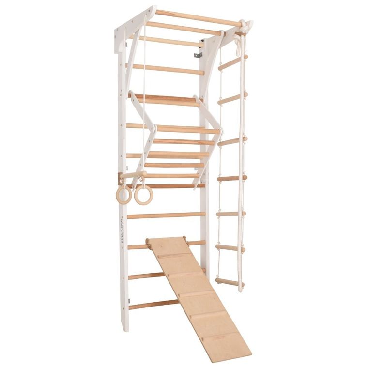 Rinagym, drewniana drabinka gimnastyczna, Kinder 3, biały