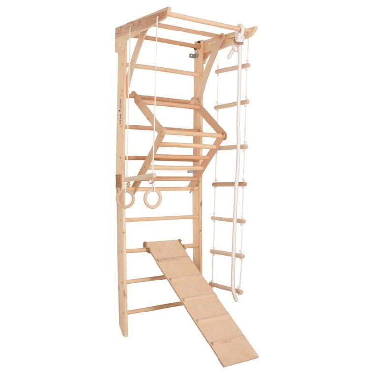 Rinagym, drewniana drabinka gimnastyczna, Kinder 3, naturalny