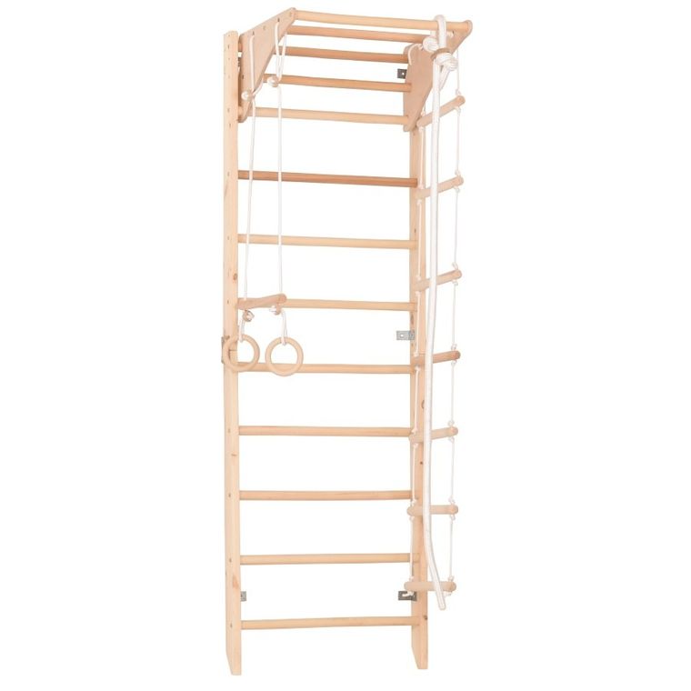 Rinagym, drewniana drabinka gimnastyczna, Kombi 2, naturalny