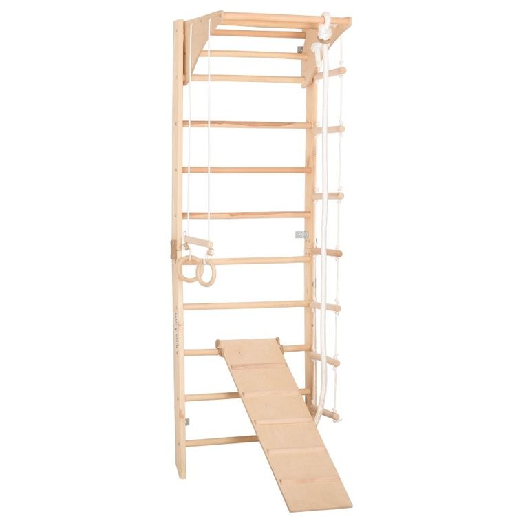 Rinagym, drewniana drabinka gimnastyczna, Kombi 3, naturalny
