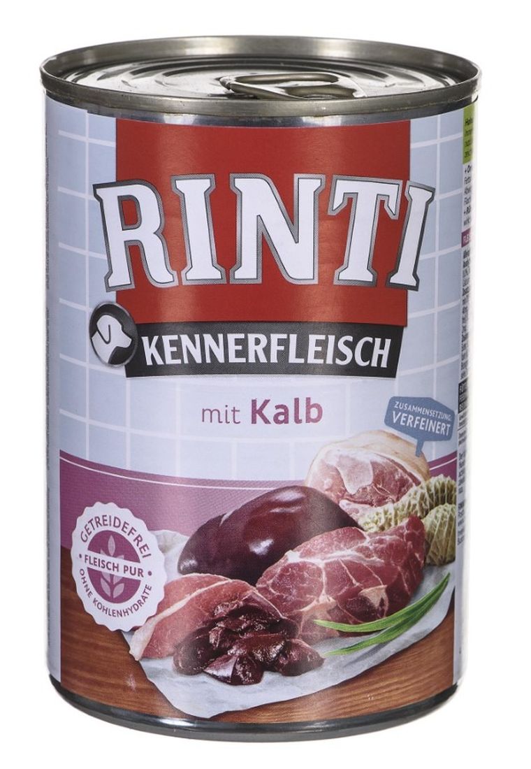 Rinti, Pur Kennerfleisch, karma mokra dla psa, cielęcina, 400g