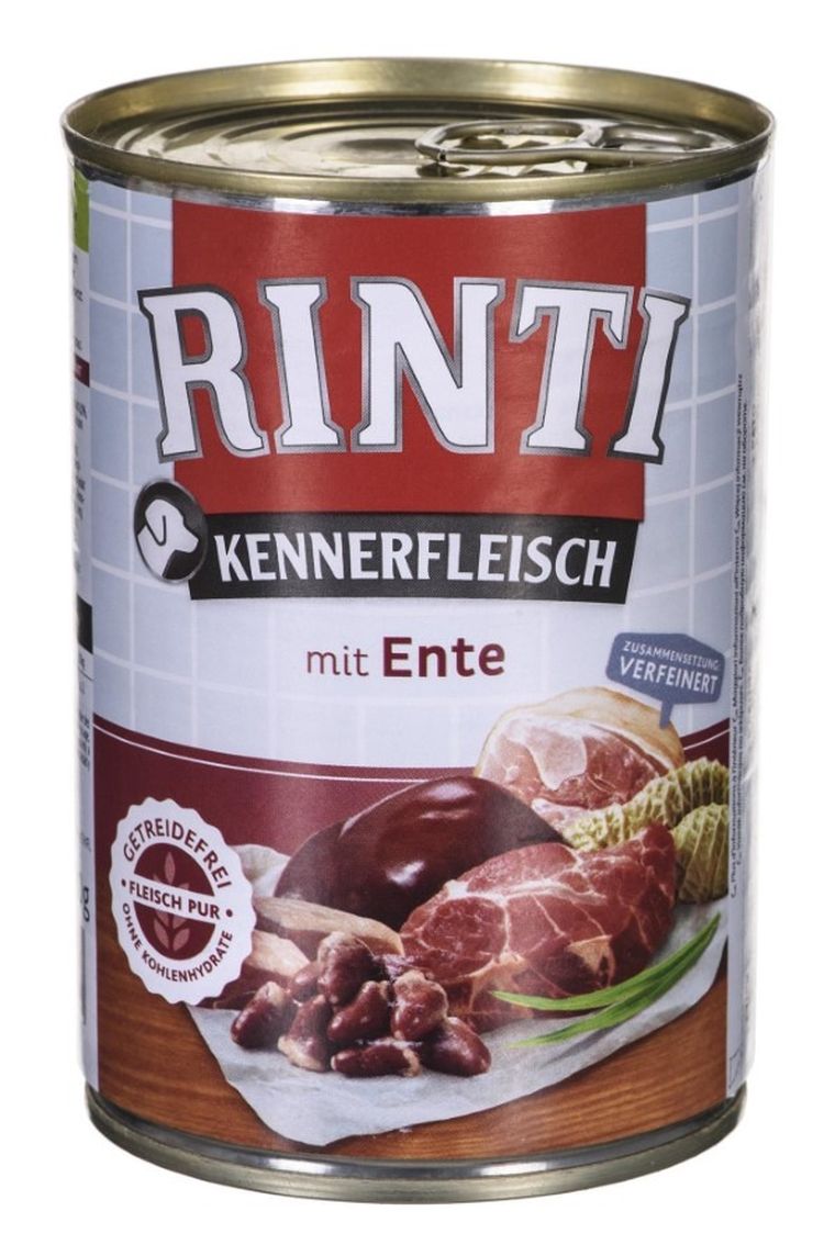 Rinti, Pur Kennerfleisch, karma mokra dla psa, kacze serca, 400g
