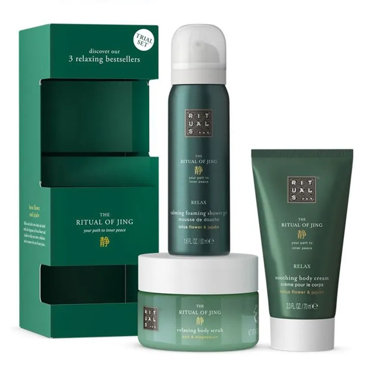 Rituals, The Ritual of Jing, zestaw prezentowy: peeling do ciała, 125g + krem do ciała, 70 ml + żel pod prysznic, 50 ml