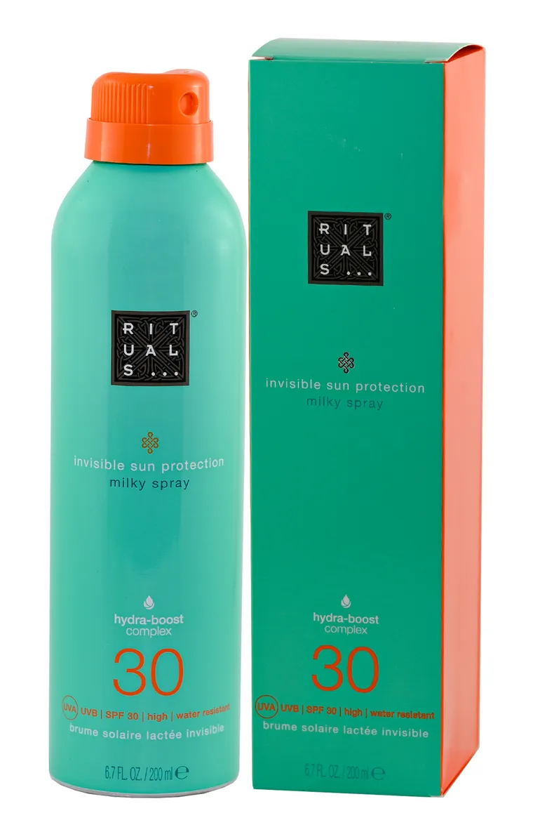 Rituals, The Ritual Of Karma Sun Protection Milky Spray SPF30, mleczko do ciała w sprayu z filtrem ochronnym SPF 30, 200 ml