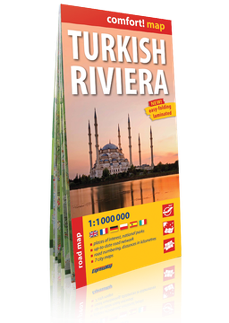 Riwiera Turecka (Turkish Riviera). Laminowana mapa samochodowa 1:1 000 000