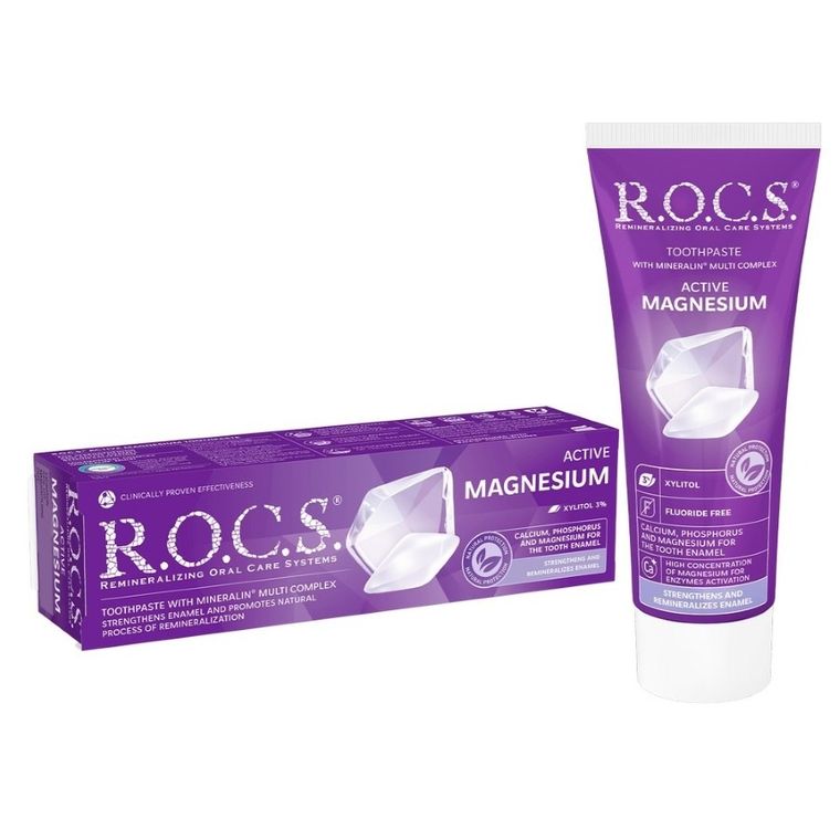 R.O.C.S. Active Magnesium, remineralizująca pasta do zębów z magnezem, 75 ml