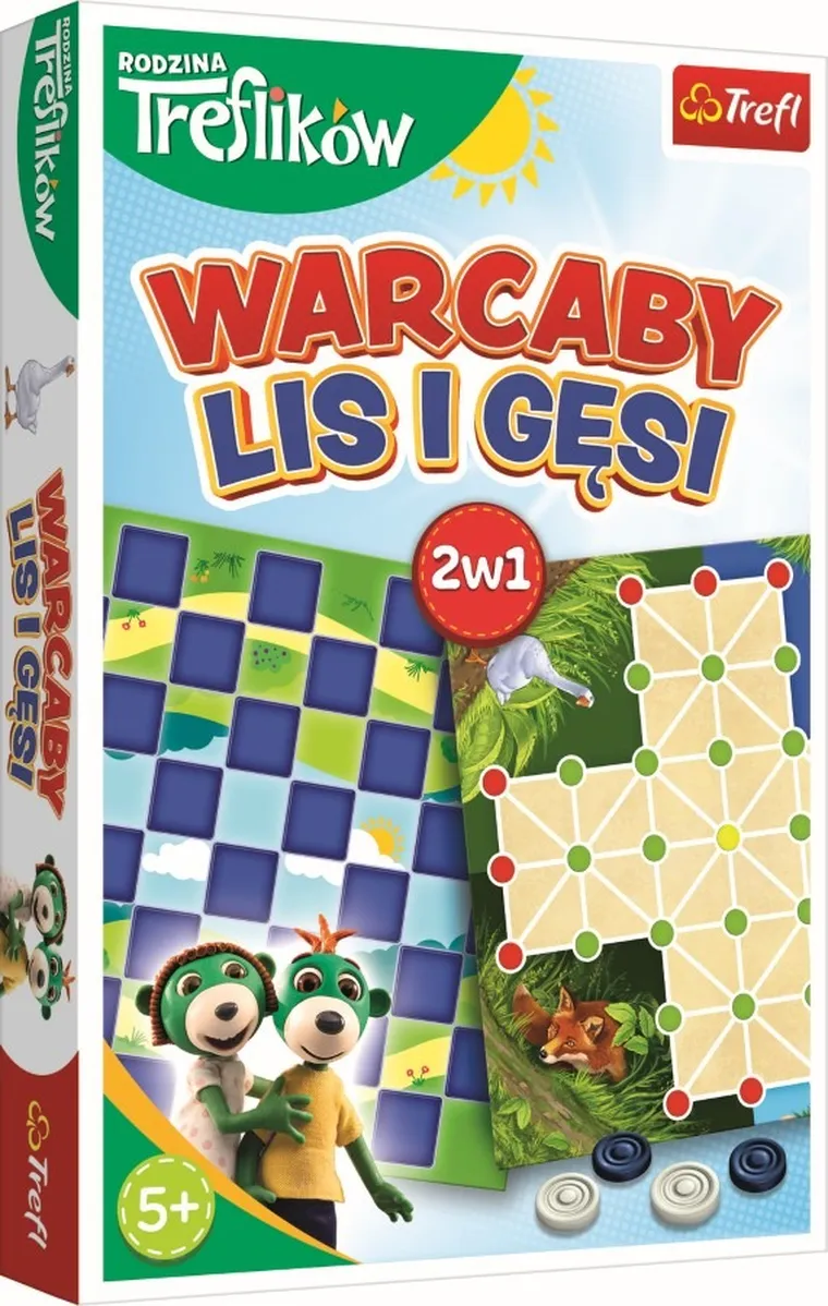 Rodzina Treflików, Warcaby + Lis i Gęsi, zestaw gier