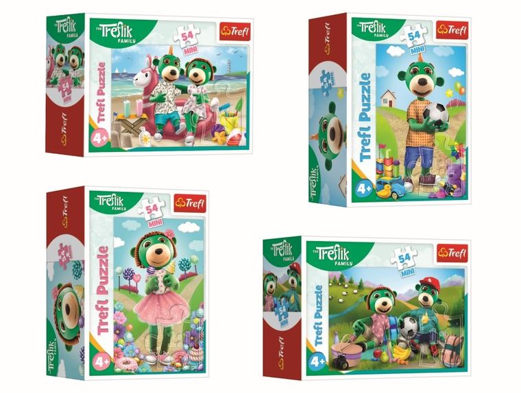 Rodzina Treflików, Wesoły świat Treflików, puzzle mini, 54 elementy, 1 szt.