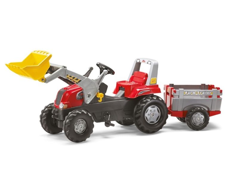 Rolly Toys, traktor Rolly Junior RT z przyczepą i łyżką, czerwony, 811397