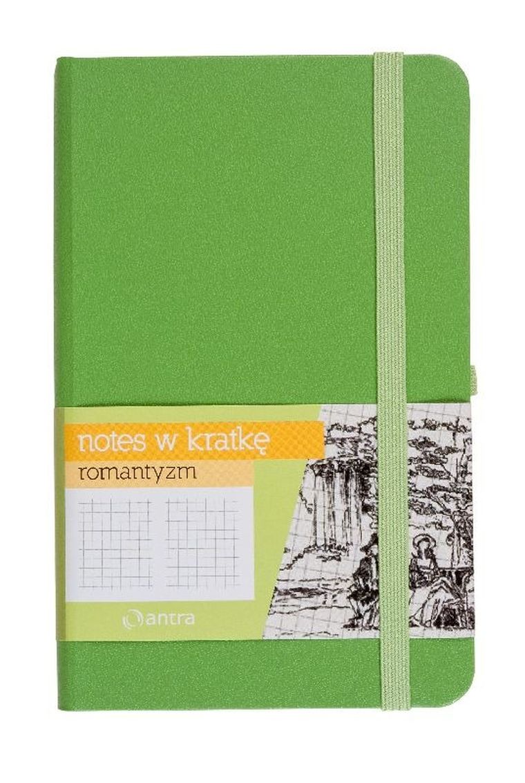 Romantyzm, notes A6 z gumką, zielony, 1 szt.