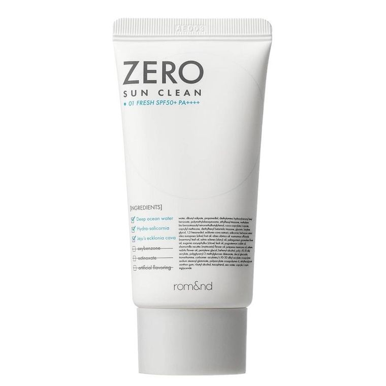 Rom&nd, Zero Sun Clean, krem przeciwsłoneczny do twarzy SPF50+ PA++++, 01 Fresh, 50 ml