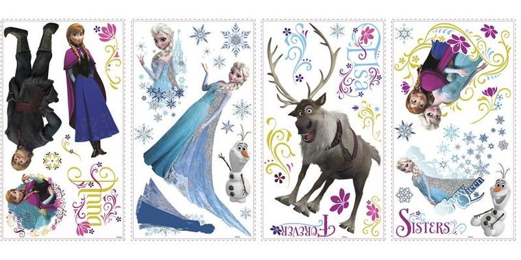 RoomMates, Kraina Lodu (z brokatem), naklejki wielokrotnego użytku