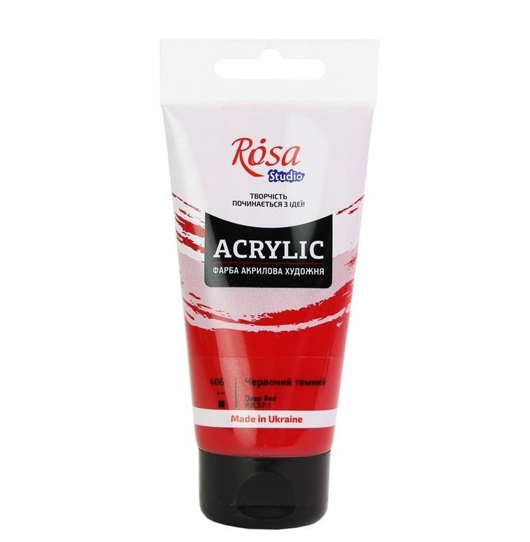 Rosa, farba akrylowa, dark red 406, 75 ml