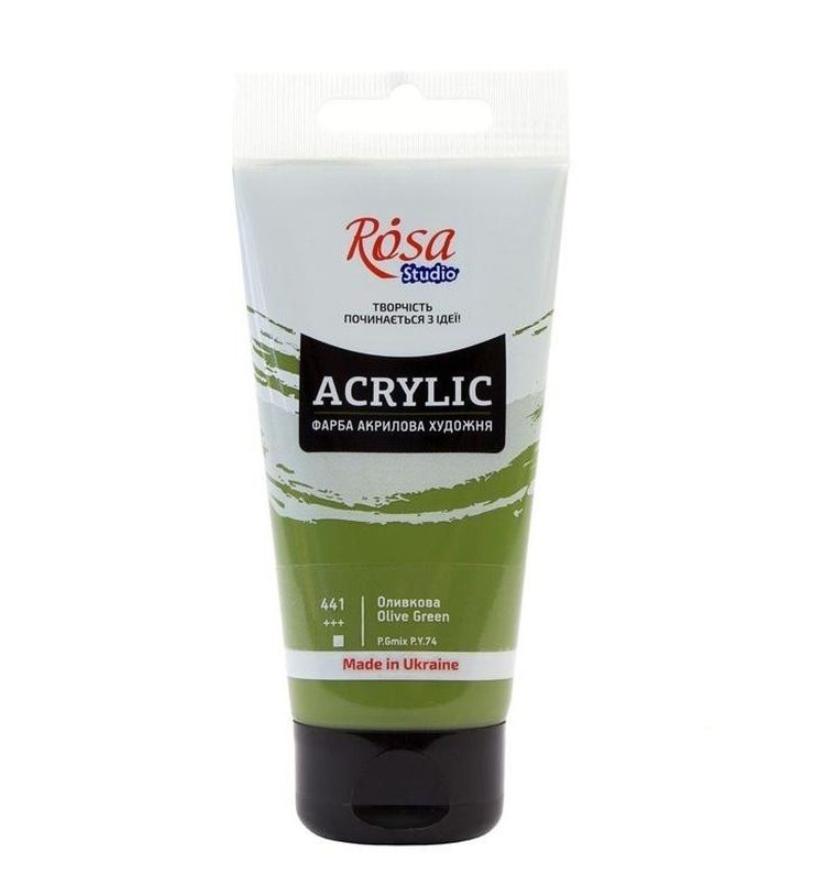 Rosa, farba akrylowa, olive green 441, 75 ml
