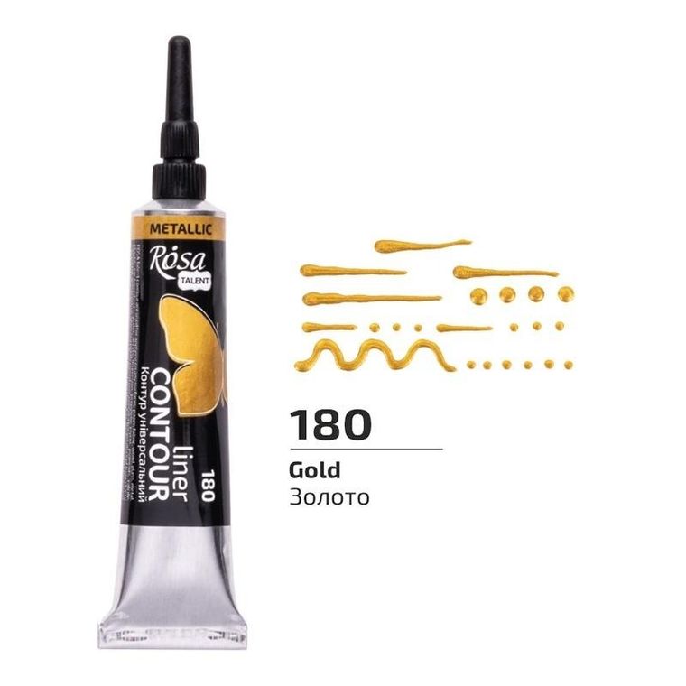 Rosa, farba aktylowa konturowa universal, gold, 20 ml