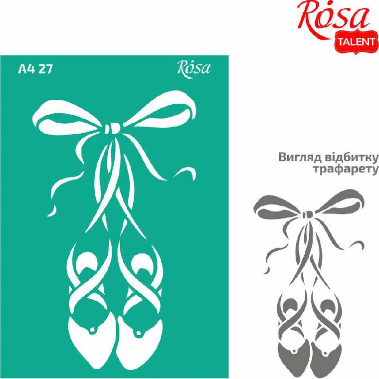 Rosa, szablon samoprzylepny wielokrotnego użytku, baletki, 21-29,7 cm