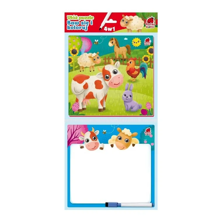 Roter Kafer, Farma, puzzle z malowanką, 25 elementów