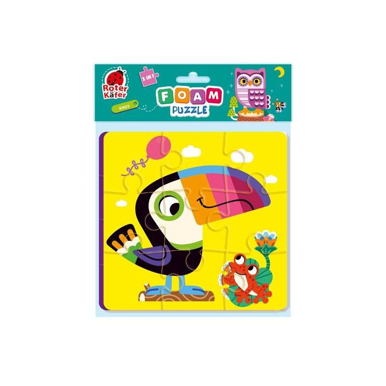 Roter Kafer, Ptaki, puzzle piankowe 2w1, 9 i 16 elementów