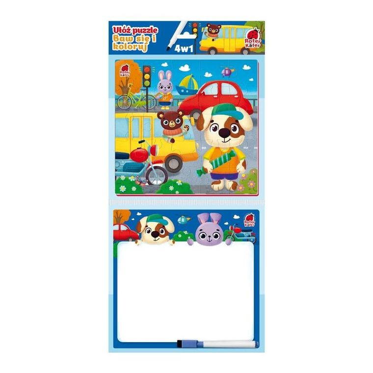 Roter Kafer, Transport, puzzle z malowanką, 25 elementów