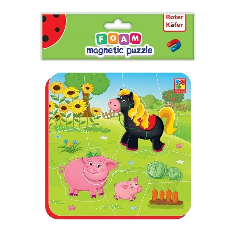 Roter Kafer, Zwierzęta na farmie, puzzle piankowe, magnetyczne